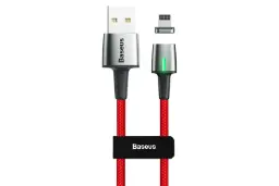 کابل شارژ USB باسئوس USB به Lightning مدل Zinc Magnetic با طول 1 متر قرمز