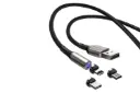 کابل شارژ USB باسئوس USB به Type-C+Micro-USB+Lightning مدل Zinc Magnetic با طول 1 متر
