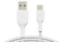 کابل شارژ USB بلکین USB به Type-C مدل BoostCharge Braided CAB002 با طول 1 متر سفید