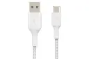 کابل شارژ USB بلکین USB به Type-C مدل BoostCharge Braided CAB002 با طول 2 متر سفید