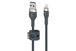 کابل شارژ USB بلکین USB به Lightning مدل BoostCharge Pro Flex CAA010 با طول 1 متر آبی