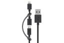 کانکتور کابل شارژ USB بلکین USB به Lightning+Micro-USB مدل F8J080 با طول 0.9 متر
