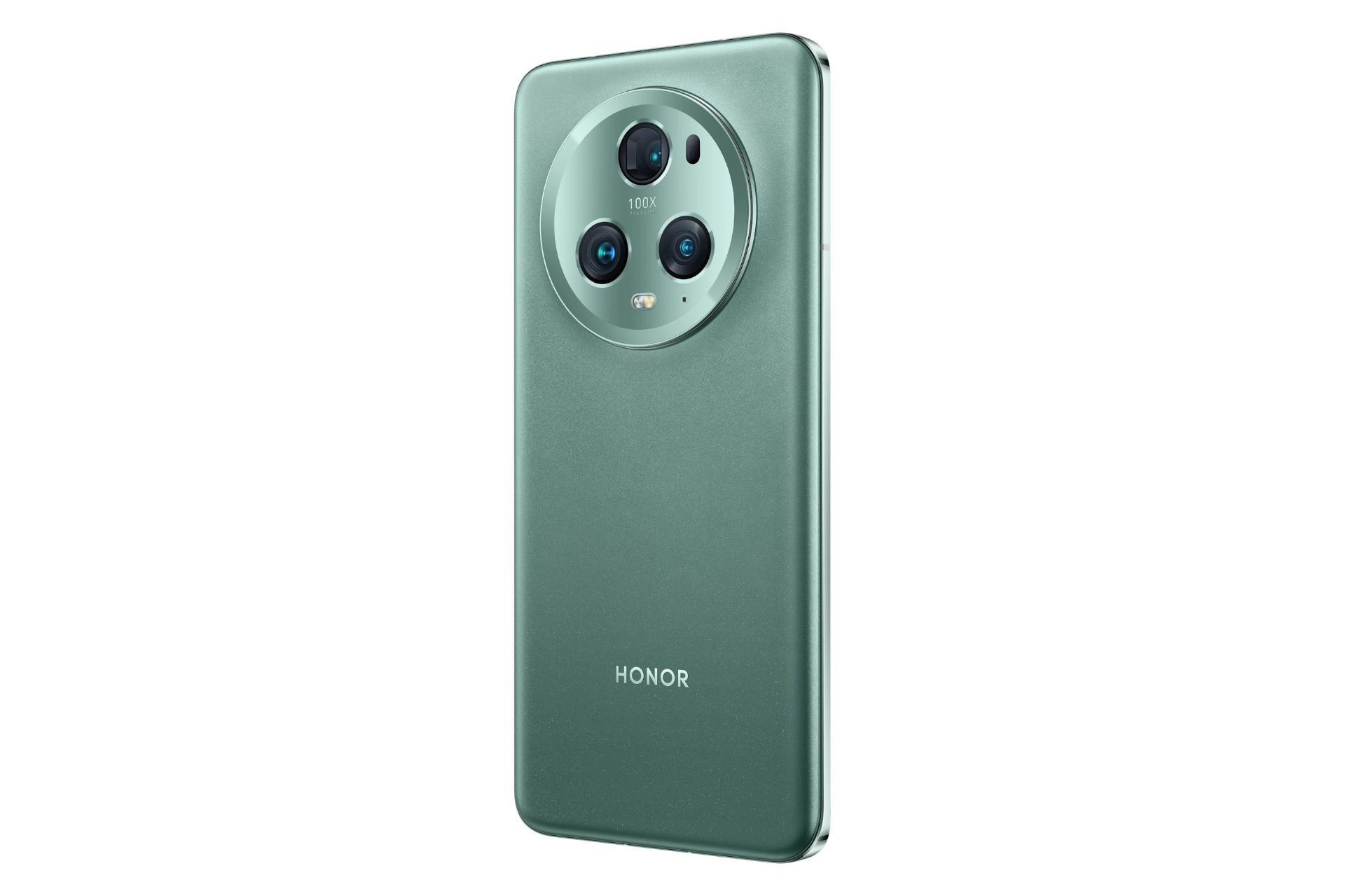 نمای راست پنل پشت گوشی موبایل آنر مجیک 5 پرو / HONOR Magic5 Pro سبز