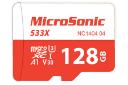 کارت حافظه میکروسونیک microSDXC با ظرفیت 128 گیگابایت مدل 533X V30 A1 کلاس 10