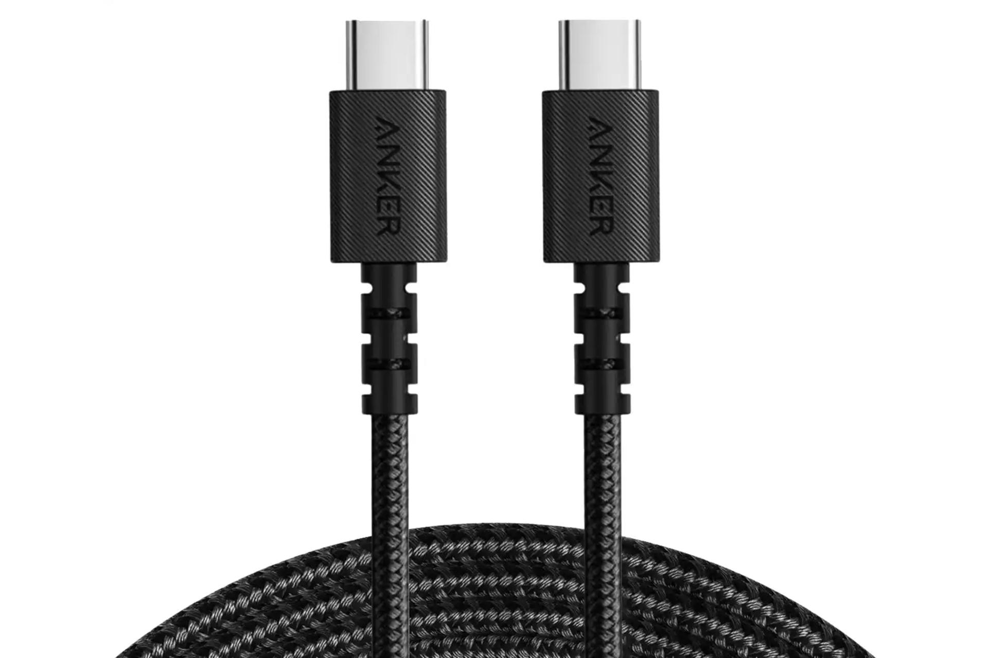 مرجع متخصصين ايران كابل شارژ USB انكر Type-C به Type-C مدل A8032 PowerLine+ Select با طول 0.9 متر مشكي