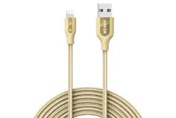 کابل شارژ USB انکر USB به Lightning مدل +A8121 PowerLine با طول 0.9 متر طلایی