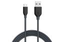 کابل شارژ USB انکر USB به Micro-USB مدل A8133 PowerLine با طول 1.8 متر مشکی