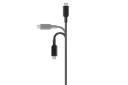 طراحی کابل شارژ USB انکر USB به Type-C+Micro-USB+Lightning مدل A8436 PowerLine II 3in1 با طول 0.9 متر