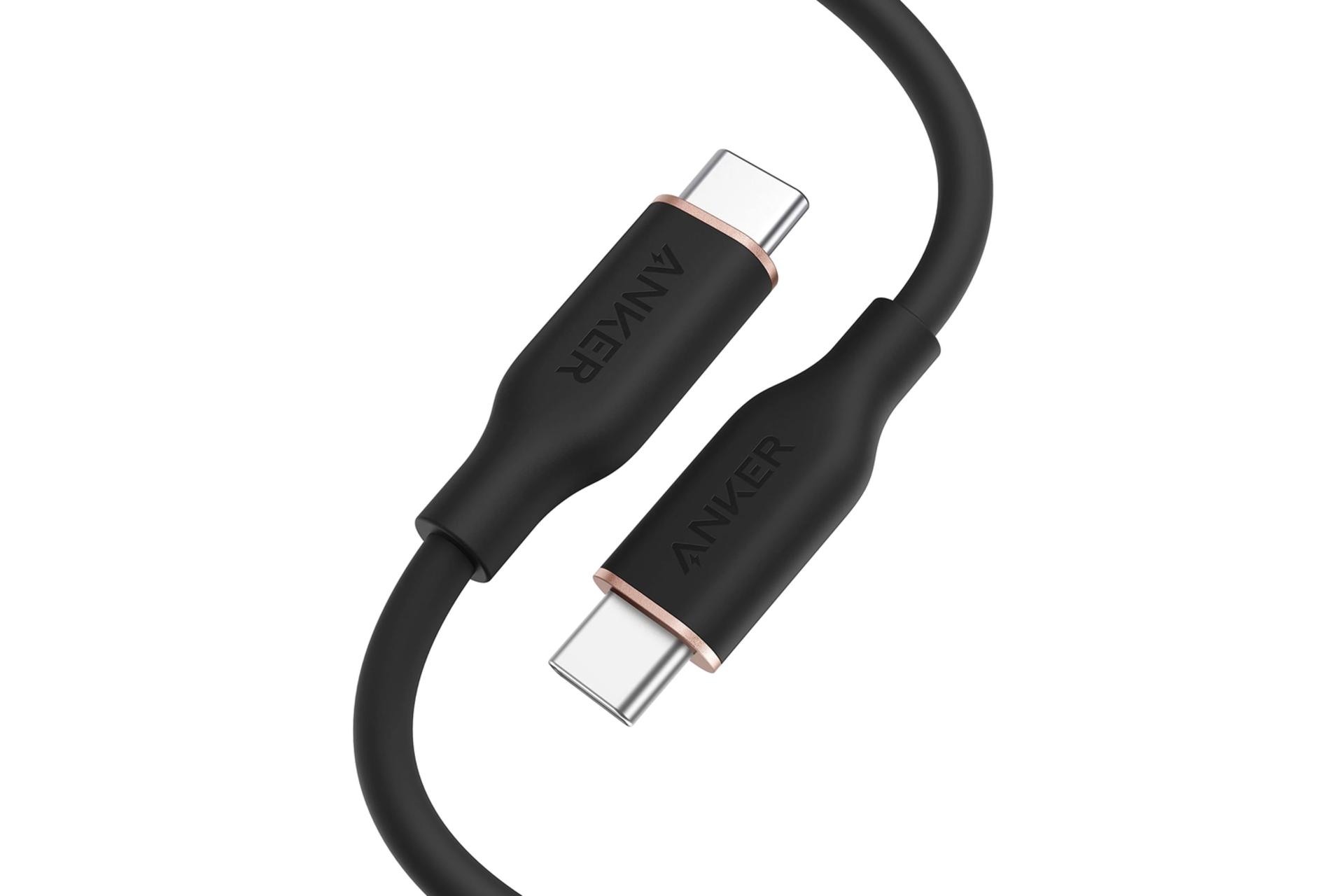 کابل شارژ USB انکر Type-C به Type-C مدل A8552 PowerLine III Flow با طول 0.9 متر مشکی