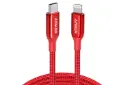 کابل شارژ USB انکر Type-C به Lightning مدل A8843 PowerLine+ III با طول 1.8 متر قرمز