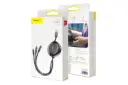 جعبه کابل شارژ USB باسئوس USB به Type-C+Micro-USB+Lightning مدل Golden Loop با طول 1.2 متر