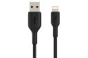 کابل شارژ USB بلکین USB به Lightning مدل BoostCharge Braided CAA002 با طول 2 متر مشکی