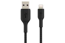 کابل شارژ USB بلکین USB به Lightning مدل BoostCharge Braided CAA002 با طول 2 متر مشکی