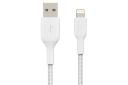 کابل شارژ USB بلکین USB به Lightning مدل BoostCharge Braided CAA002 با طول 2 متر سفید