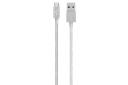 کابل شارژ USB بلکین USB به Micro-USB مدل MIXIT Metallic F2CU021 با طول 1.2 متر نقره ای