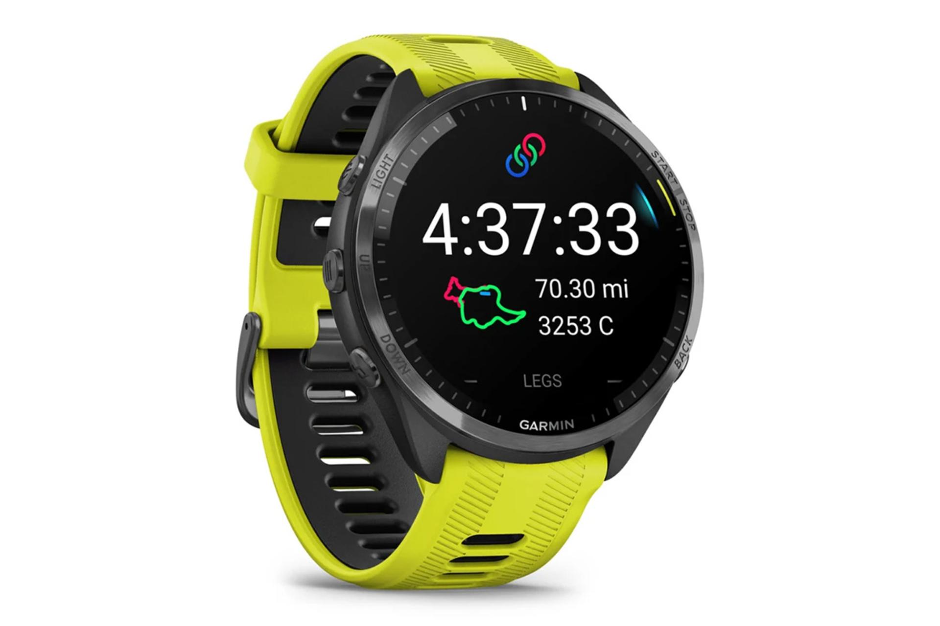 نمای کناری ساعت هوشمند گارمین Garmin Forerunner 965