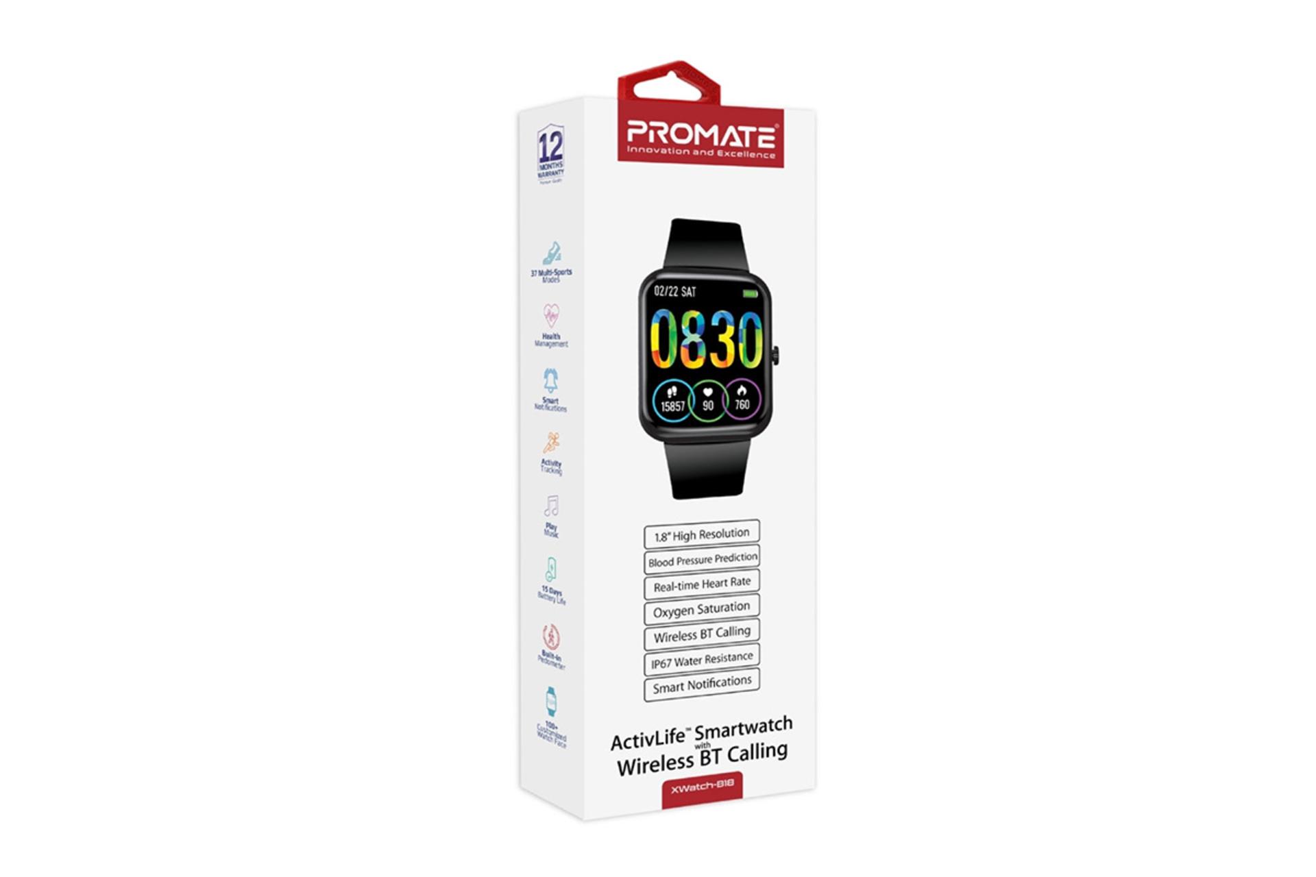 جعبه ساعت هوشمند پرومیت Promate XWatch-B18