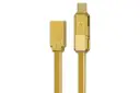 کابل شارژ USB ریمکس USB به Type-C+Micro-USB+Lightning مدل Gplex 3in1 Rc-070th با طول 1 متر طلایی