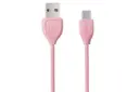 کابل شارژ USB ریمکس USB به Type-C مدل LESU RC-050a با طول 1 متر صورتی