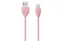 کابل شارژ USB ریمکس USB به Lightning مدل LESU RC-050i با طول 1 متر صورتی
