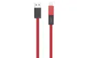کابل شارژ USB ریمکس USB به Micro-USB+Lightning مدل RC-026t 2in1 با طول 1 متر قرمز