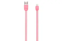 کابل شارژ USB ریمکس USB به Lightning مدل RC-045i Puff با طول 1 متر صورتی