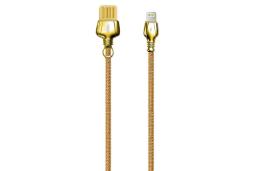 کابل شارژ USB ریمکس USB به Lightning مدل RC-063i King Series با طول 1 متر طلایی