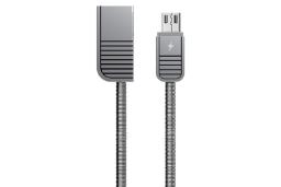 کابل شارژ USB ریمکس USB به Micro-USB مدل RC-088m Linyo Series با طول 1 متر نقره ای