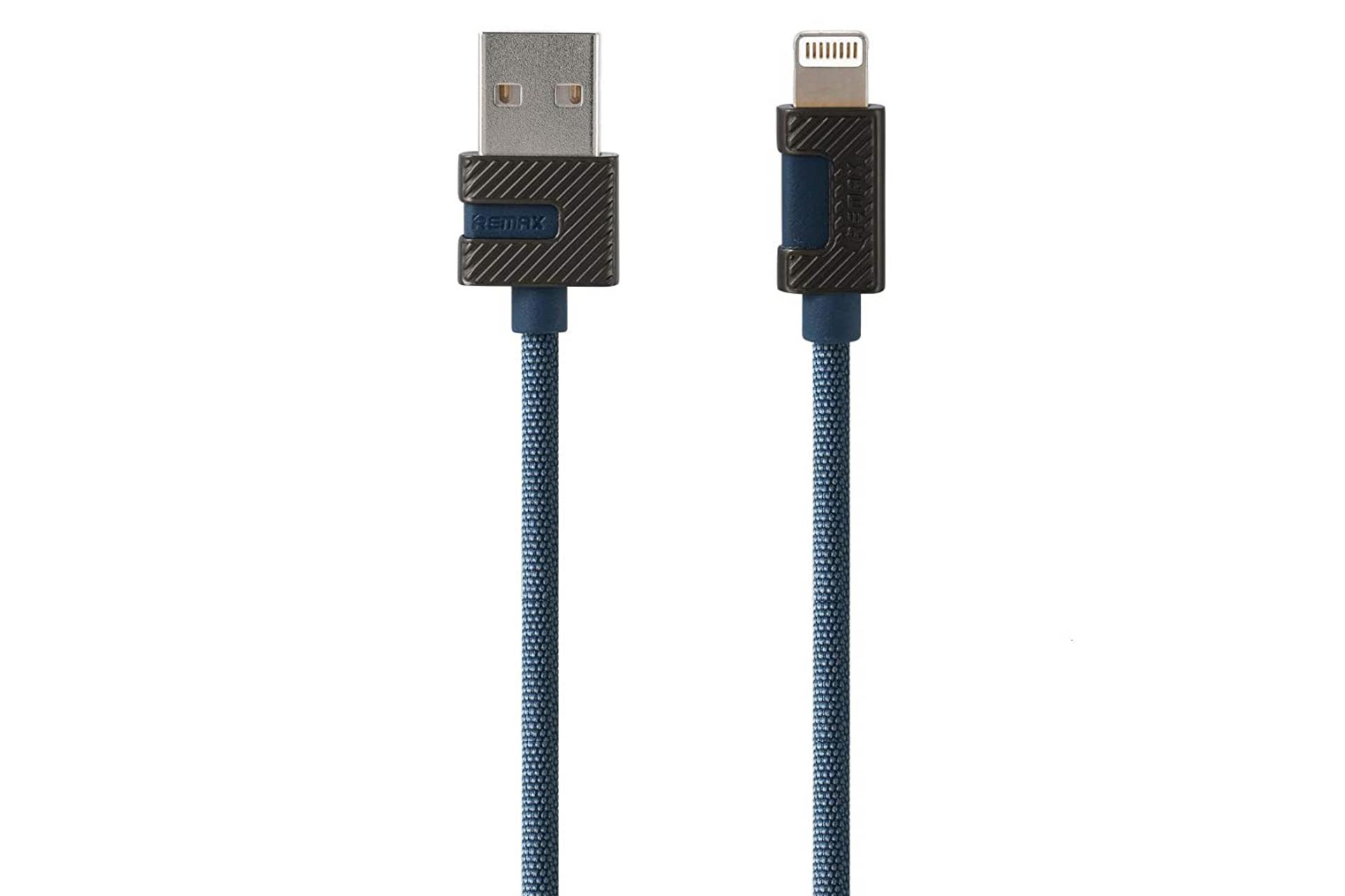کابل شارژ USB ریمکس USB به Lightning مدل RC-089i با طول 1 متر آبی
