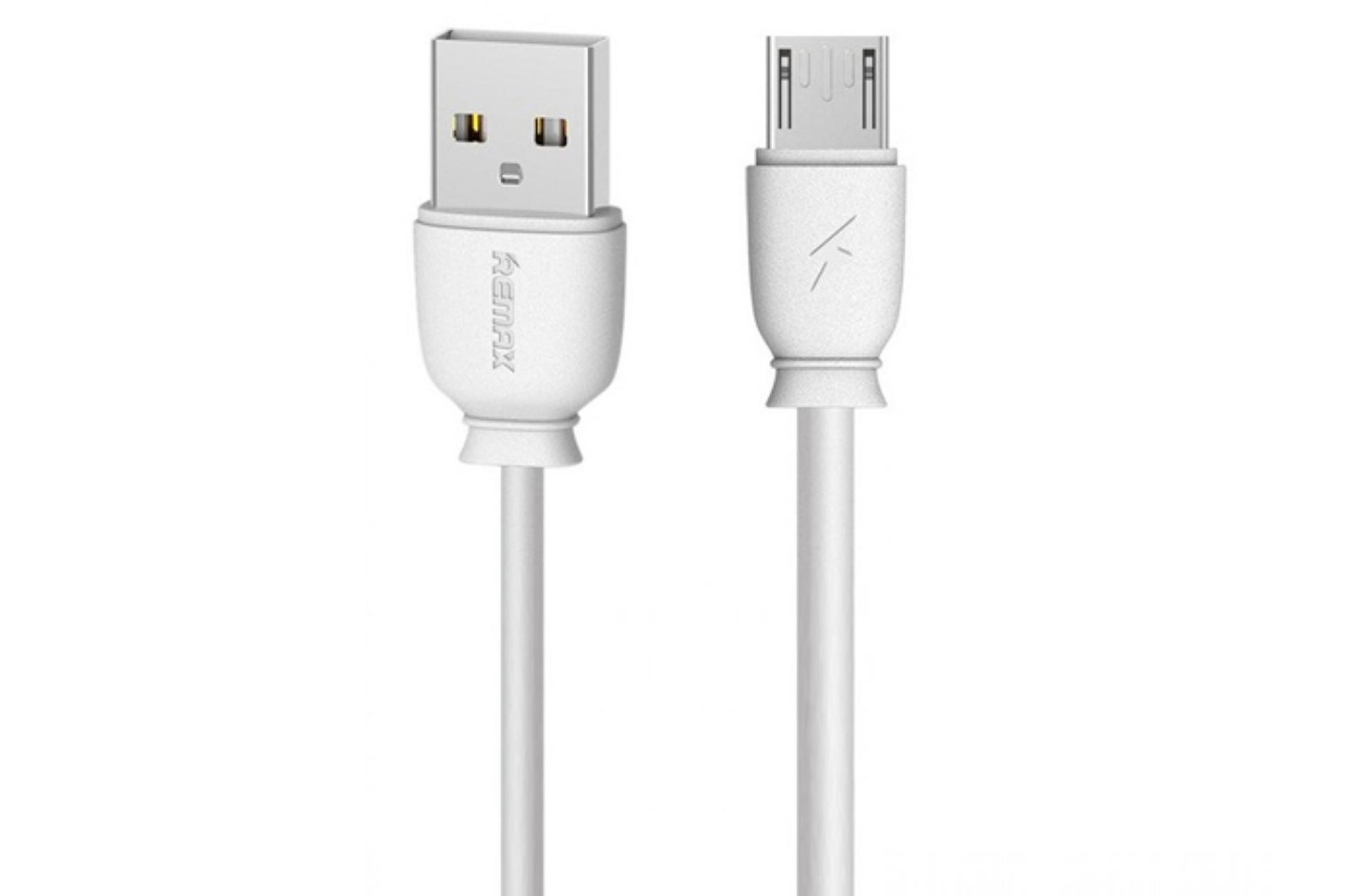 کابل شارژ USB ریمکس USB به Micro-USB مدل RC-134m با طول 1 متر سفید