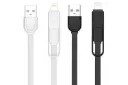 رنگ بندی کابل شارژ USB ریمکس USB به Micro-USB+Lightning مدل YARDS RC-033T 2in1 با طول 1 متر