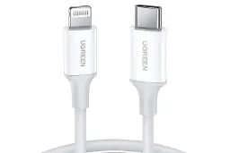 کابل شارژ USB یوگرین Type-C به Lightning مدل US171 با طول 1 متر سفید