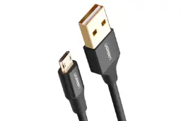 کابل شارژ USB یوگرین USB به Micro-USB مدل US223 با طول 1 متر مشکی