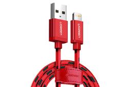 کابل شارژ USB یوگرین USB به Lightning مدل US247 با طول 1.5 متر قرمز