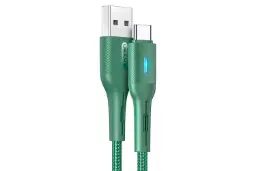کابل شارژ USB یوسمز USB به Type-C مدل U-Bob Series با طول 1.2 متر سبز