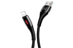 کابل شارژ USB یوسمز USB به Lightning مدل U-Tone Series US-SJ345 با طول 2 متر مشکی