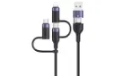 کابل شارژ USB یوسمز USB+Type-C به Micro-USB+Type-C+Lightning مدل U62 با طول 1.2 متر آبی