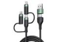 کابل شارژ USB یوسمز USB+Type-C به Micro-USB+Type-C+Lightning مدل U62 با طول 1.2 متر سبز