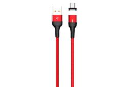 کابل شارژ USB یوسمز USB به Micro-USB مدل US-SJ328 U28 با طول 1 متر قرمز