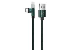 کابل شارژ USB یوسمز USB به Type-C مدل US-SJ477 U60 با طول 1 متر سبز