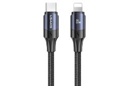 کابل شارژ USB یوسمز Type-C به Lightning مدل US-SJ521 U71 20w با طول 1.2 متر مشکی