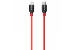 کابل شارژ USB انکر Type-C به Type-C مدل +A8187 PowerLine با طول 0.9 متر قرمز