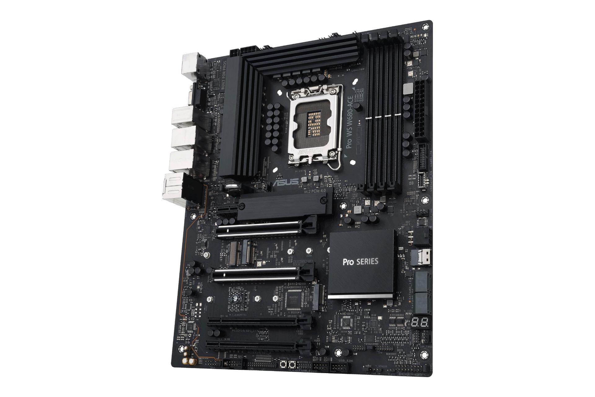 نمای کناری مادربرد ایسوس ASUS Pro WS W680-ACE