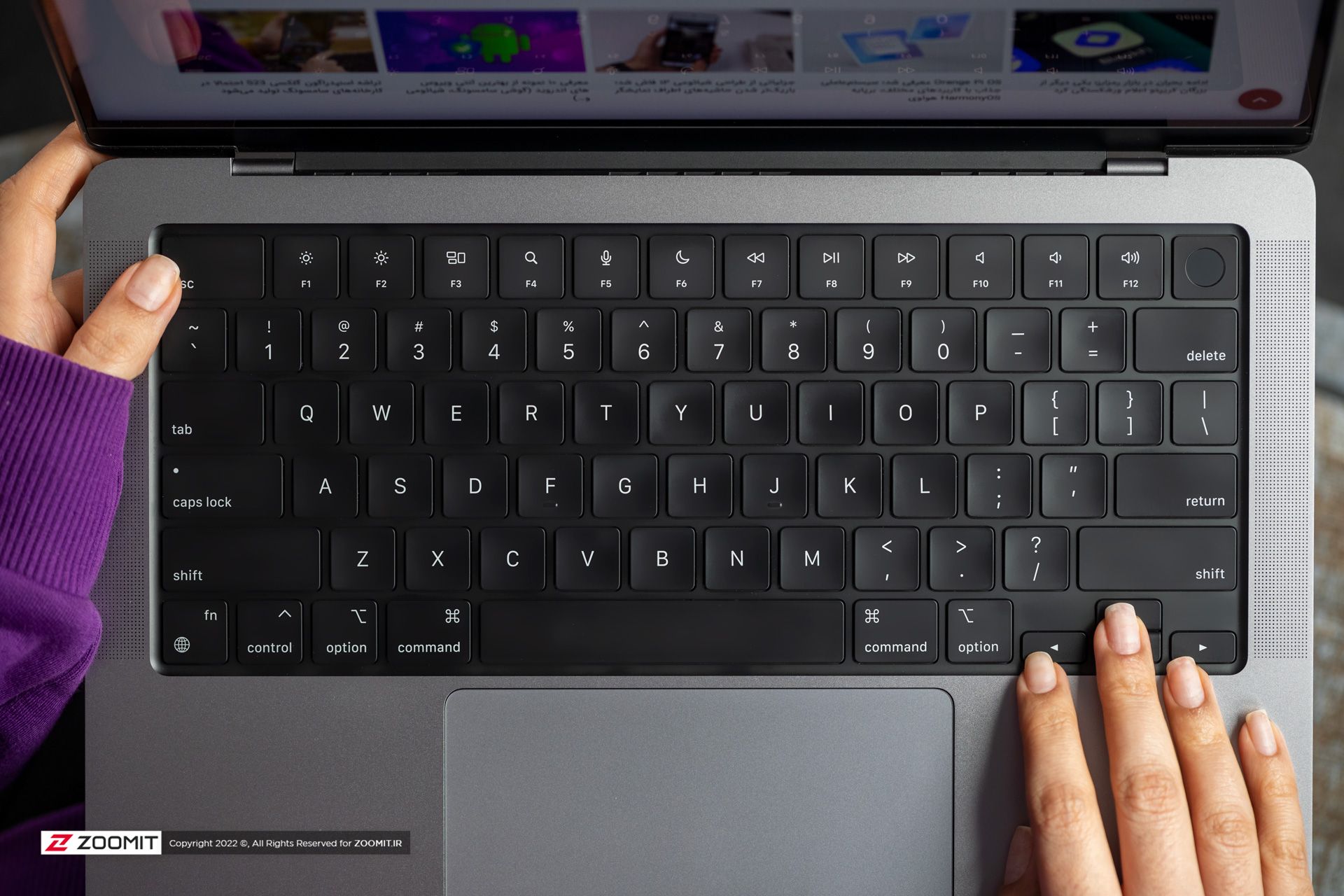 کیبورد لپ تاپ مک بوک پرو 14 اینچی 2021 اپل / Apple MacBook Pro 14 2021 M1 Max