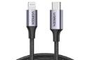 کابل شارژ USB یوگرین Type-C به Lightning مدل US304 با طول 1 متر مشکی