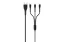 کابل شارژ USB یوسمز Type-A به Type-C+Micro-USB+Lightning مدل US-SJ367 U35 با طول 1 متر مشکی
