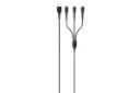 کابل شارژ USB یوسمز Type-A به Type-C+Micro-USB+Lightning مدل US-SJ374 U38 3in1 با طول 1 متر مشکی