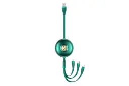 کابل شارژ USB یوسمز Type-A به Type-C+Micro-USB+Lightning مدل US-SJ508 U69 3in1 با طول 1 متر سبز