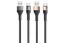 رنگ بندی کابل شارژ USB یوسمز Type-A به Type-C مدل US-SJ536 U76 با طول 1.2 متر