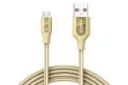 کابل شارژ USB انکر Type-A به Micro-USB مدل +A8143 PowerLine با طول 1.8 متر طلایی